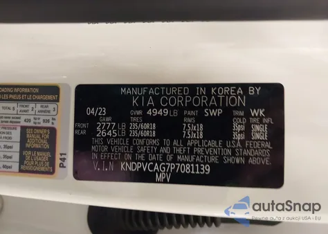 2023 Kia Sportage Hybrid Ex from USA, damaged, VIN KNDPVCAG7P7081139